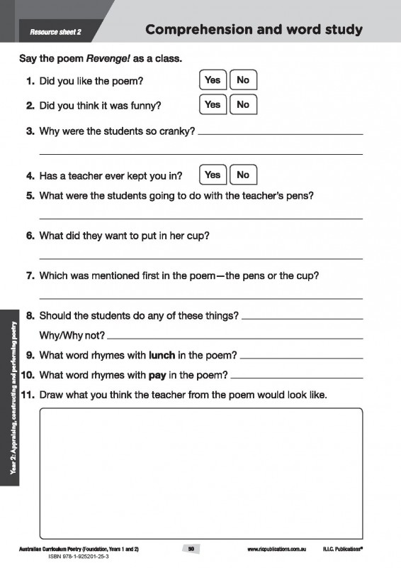 Australian Curriculum Poetry