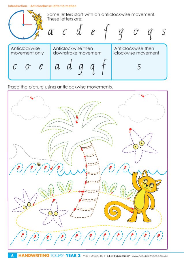 Handwriting Today Year 2 introduction to anticlockwise letter formation