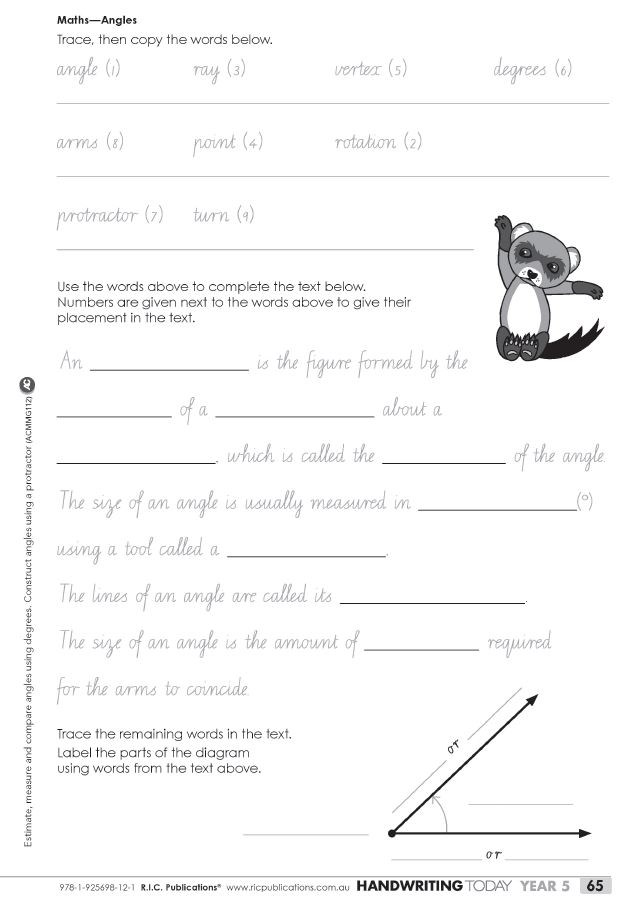 Handwriting Today Year 5 Maths